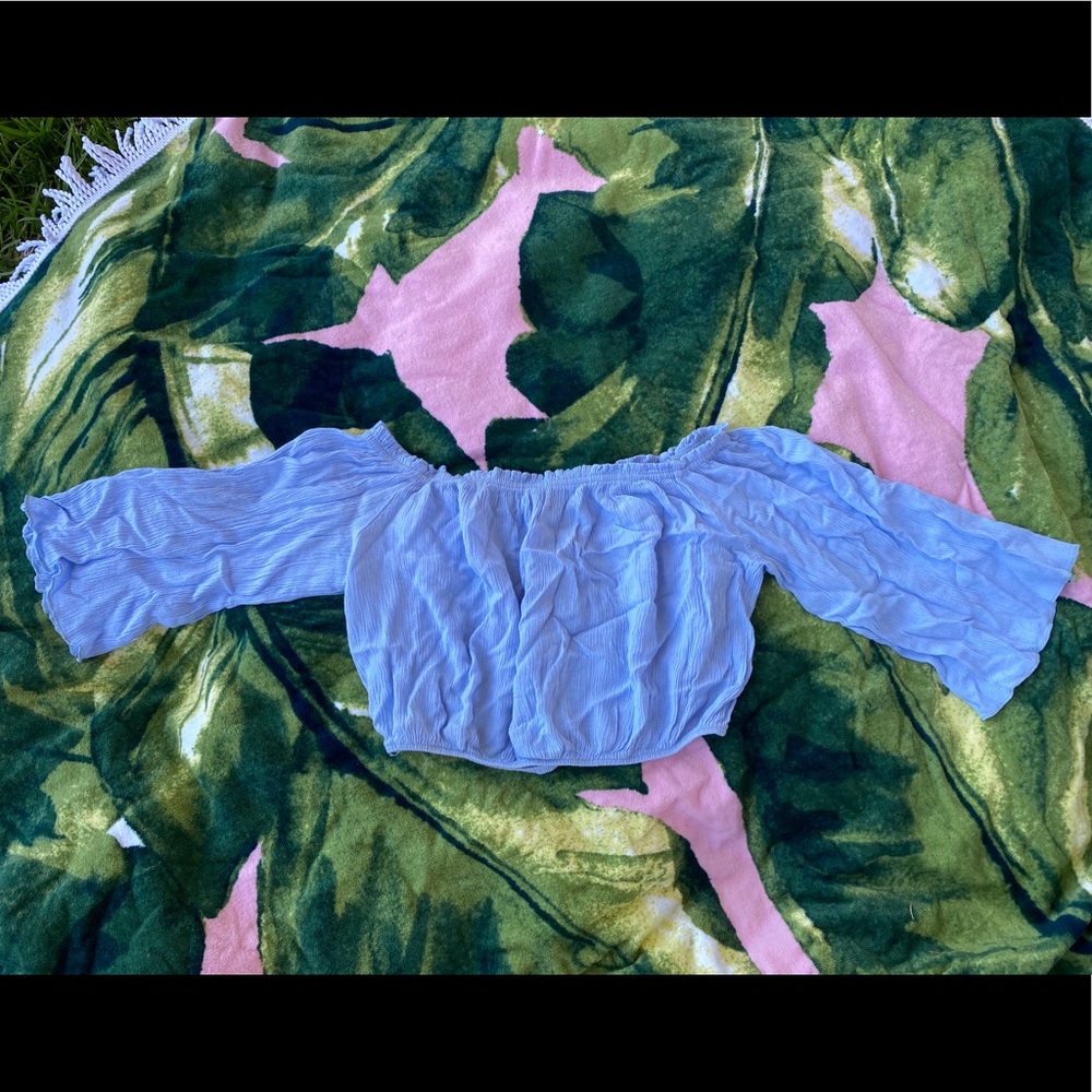 Blue Flowy Crop Top